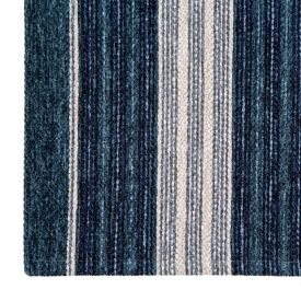 Tapete para Quarto e Sala Chenille 55X85 cm Havan Casa - Azul Listras Off 