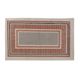 Tapete Para Quarto Ou Sala 50X80 Cm Ladrilho Havan Casa - Moldura Ferrugem