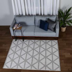 Tapete para Quarto e Sala Amazonas Sisal 1,40X2,00 Metros Havan  - Bege Geométrico