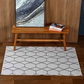 Tapete para Quarto e Sala 1,00X1,50 m Siena Havan Casa - Areia Hexagonal