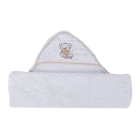 Toalha com Capuz de Canto Soft 80X80cm Havan Baby - Urso Bege