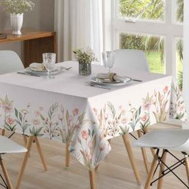 Toalha de Mesa 1,40 X 1,40M Clean Renova Döhler - Flores Salmão