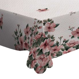 Toalha de Mesa 1,40 X 1,40 m Estampada Havan Casa - Floral Rosa Centro