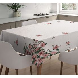 Toalha de Mesa 1,40 X 1,40 m Estampada Havan Casa - Floral Rosa Centro