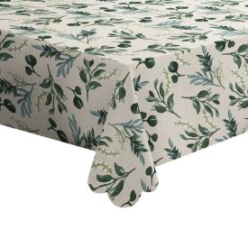 Toalha de Mesa 1,40 X 2,10 m Estampada Havan Casa - Ervas Verdes Linho