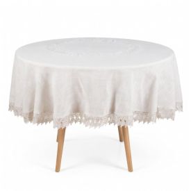 Toalha de Mesa 2,00M Redonda Renda Guipir Havan Casa - Veneza
