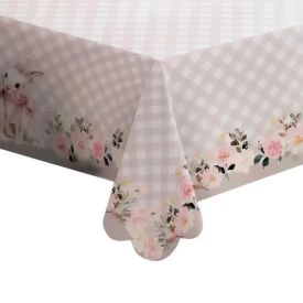 Toalha de Mesa Páscoa Estampada 1,40 X 2,10M Havan Casa - Coelho Laço Rosa