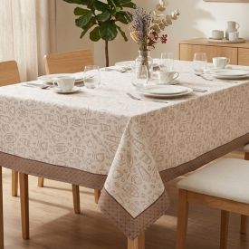 Toalha de Mesa 1,40 X 1,40 m Clean  Döhler - Desenho Café