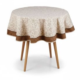 Toalha de Mesa Redonda Clean Dohler - Desenho Café