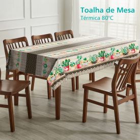 Toalha de Mesa Térmica 1,38X1,38 m Salehtex - Cactus