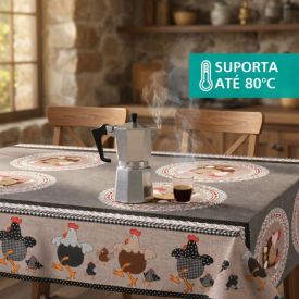 Toalha de Mesa Térmica 1,38X1,38 m Salehtex - Happy Chicken