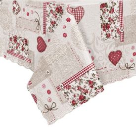 Toalha De Mesa Térmica 1,38X2,10 M Salehtex - Coração Patchwork