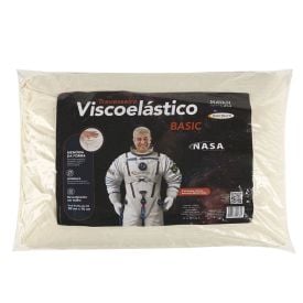 Travesseiro Nasa com Suporte Anatômico 46Cm X 66Cm Marcbrayn - Bege