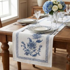Trilho de Mesa Athenas 45Cm X 1,20M Dohler - Chintz Azul