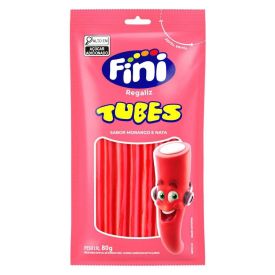 Bala Tubes De Morango Fini - 80g