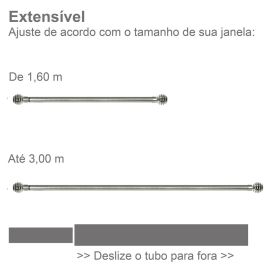 Varão Extensivo 1,60 À 3,00 m Esfera Evolux - Cromado