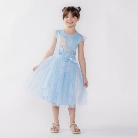 Vestido Elsa Frozen Infantil 4 a 10 Anos Disney