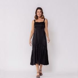 Vestido Feminino Midi Com Fenda Patricia Foster