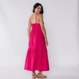 Vestido Feminino Midi De Alfaiataria Patricia Foster Fucsia
