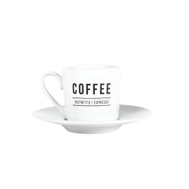 Xícara Com Pires Porcelana Manhattan Hauskraft 80 Ml - Branco