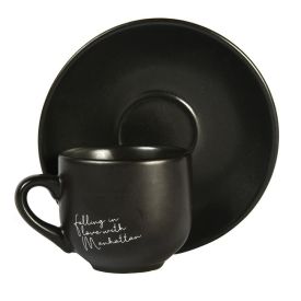 Xícara Com Pires Porcelana Manhattan Hauskraft 90 Ml - Preto