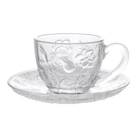 Xícara de Café com Pires Spring 100 ml Hauskraft - Transparente