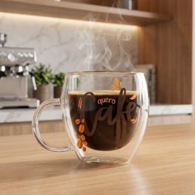 Xícara Parede Dupla de Vidro Café Majestic - 250 ml