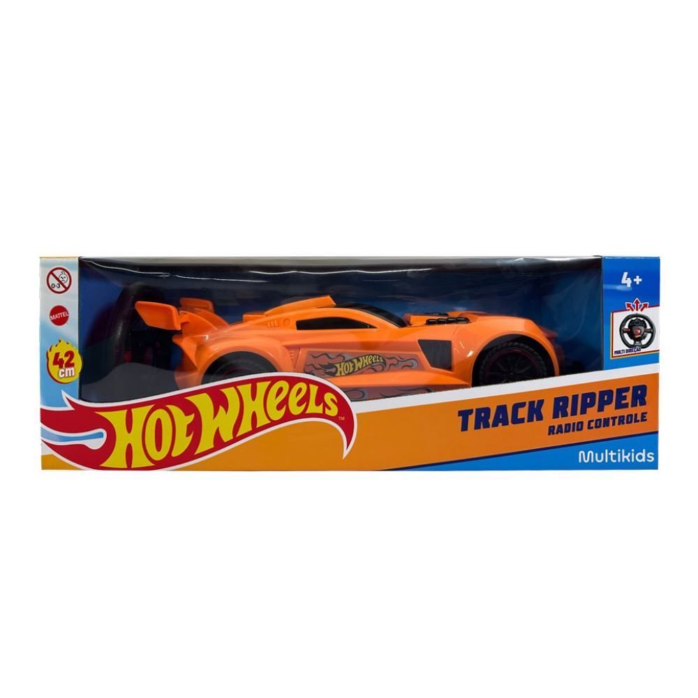 Carrinho com Controle Remoto Hot Wheels Track Ripper Laranja Multikids
