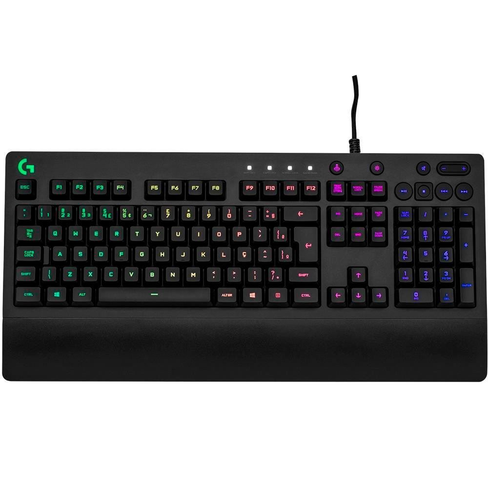 Teclado Gamer Logitech Abnt2 Iluminação Rgb G213 - Preto