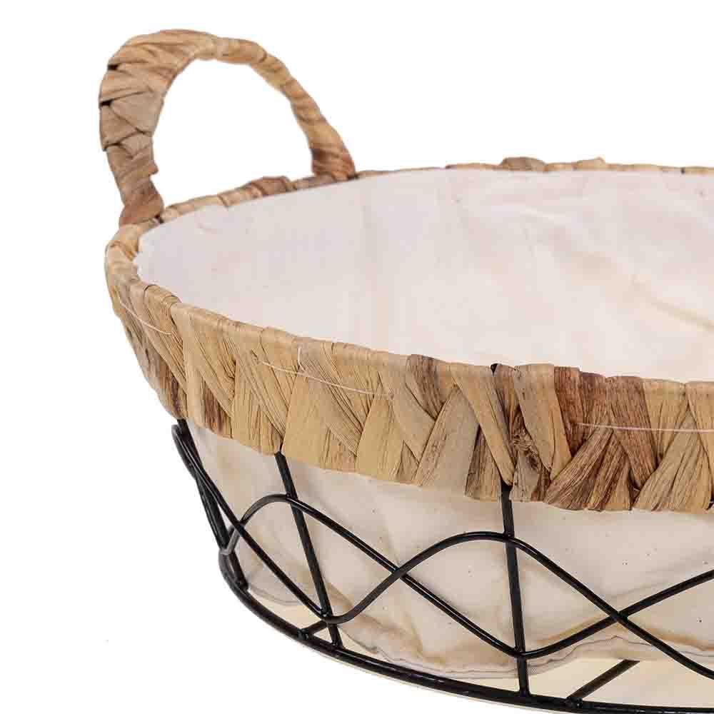 Cesta Redonda Aramada Tecido Natural 29Cm - Trama