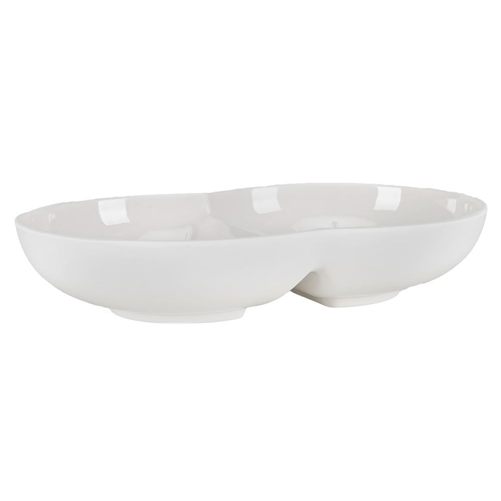 Petisqueira Duas Div Branco 14,6X22,4X4,4Cm - Branco