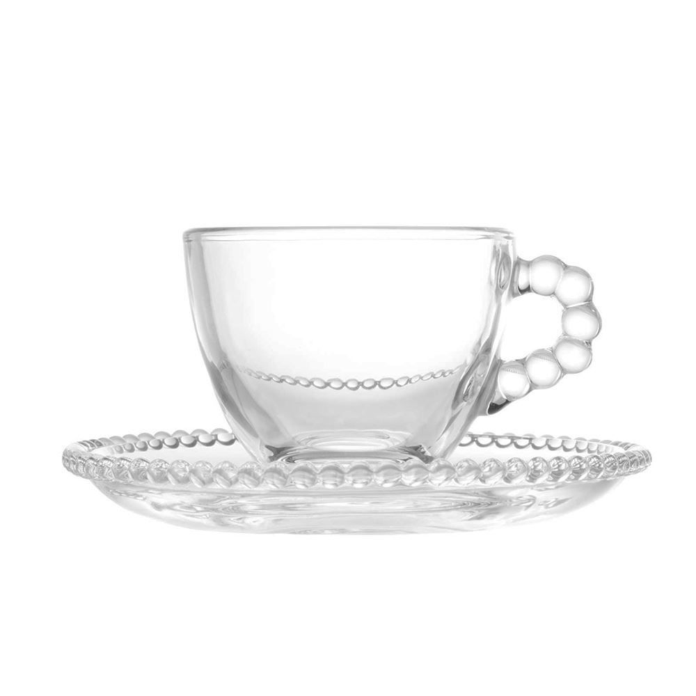 Xicara Cafe C/ Pires Pearl 80Ml - Cristal