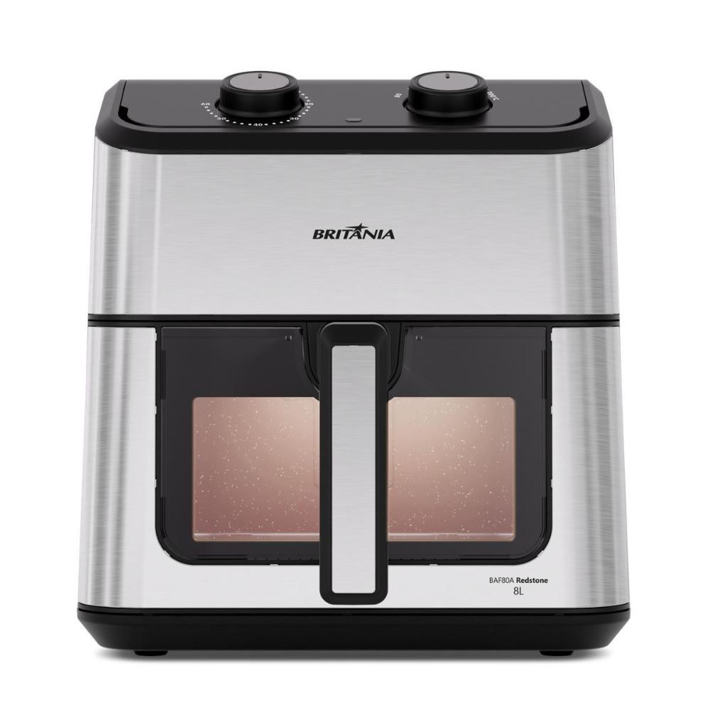 Air Fryer Britânia 8 Litros 3 em 1 Redstone Cesto Quadrado BAF80A