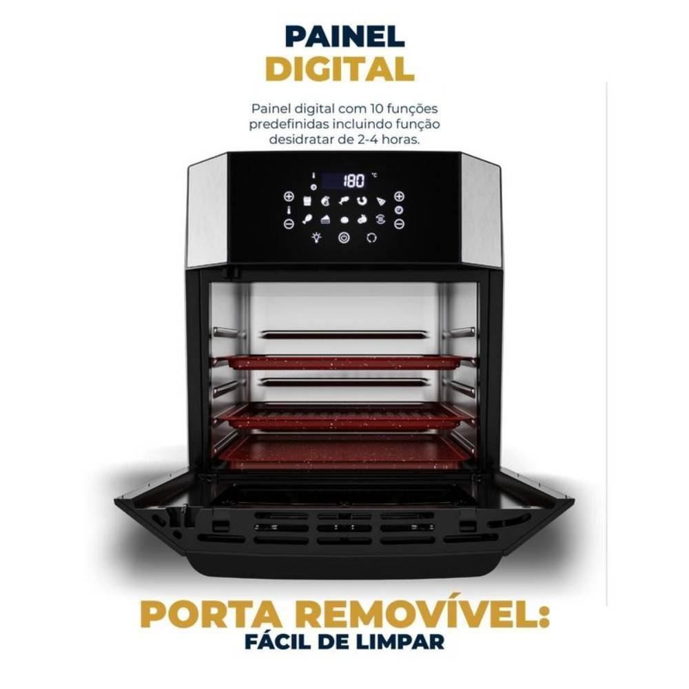 Fritadeira Air Fryer Oven Britânia 16 Litros 4 em 1 Porta Removível BAF16A
