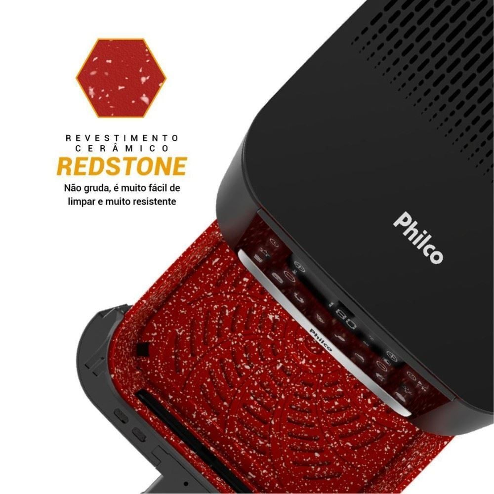 Fritadeira Air Fryer Philco 9,5 Litros Visor Glass e Redstone 1800W PAF95A