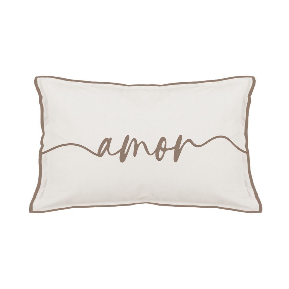 Almofada 30X48 cm Linho Estampada Havan Casa - AMOR TAUPE
