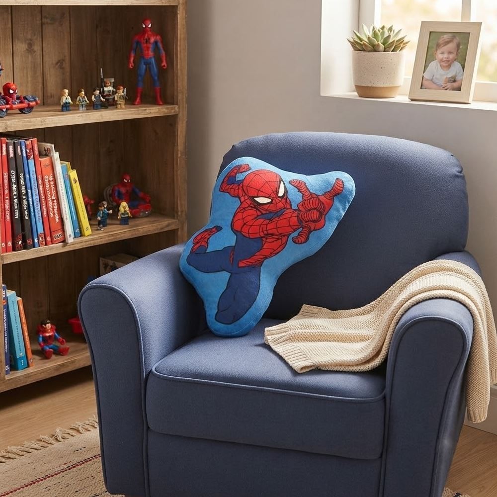 Almofada Decorativa Personagens Marvel e Disney - Homem Aranha Blue