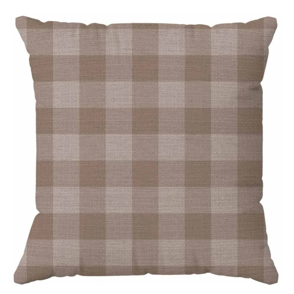 Almofada Elegance Linho Estampada 48X48cm Havan Casa - XADREZ TAUPE