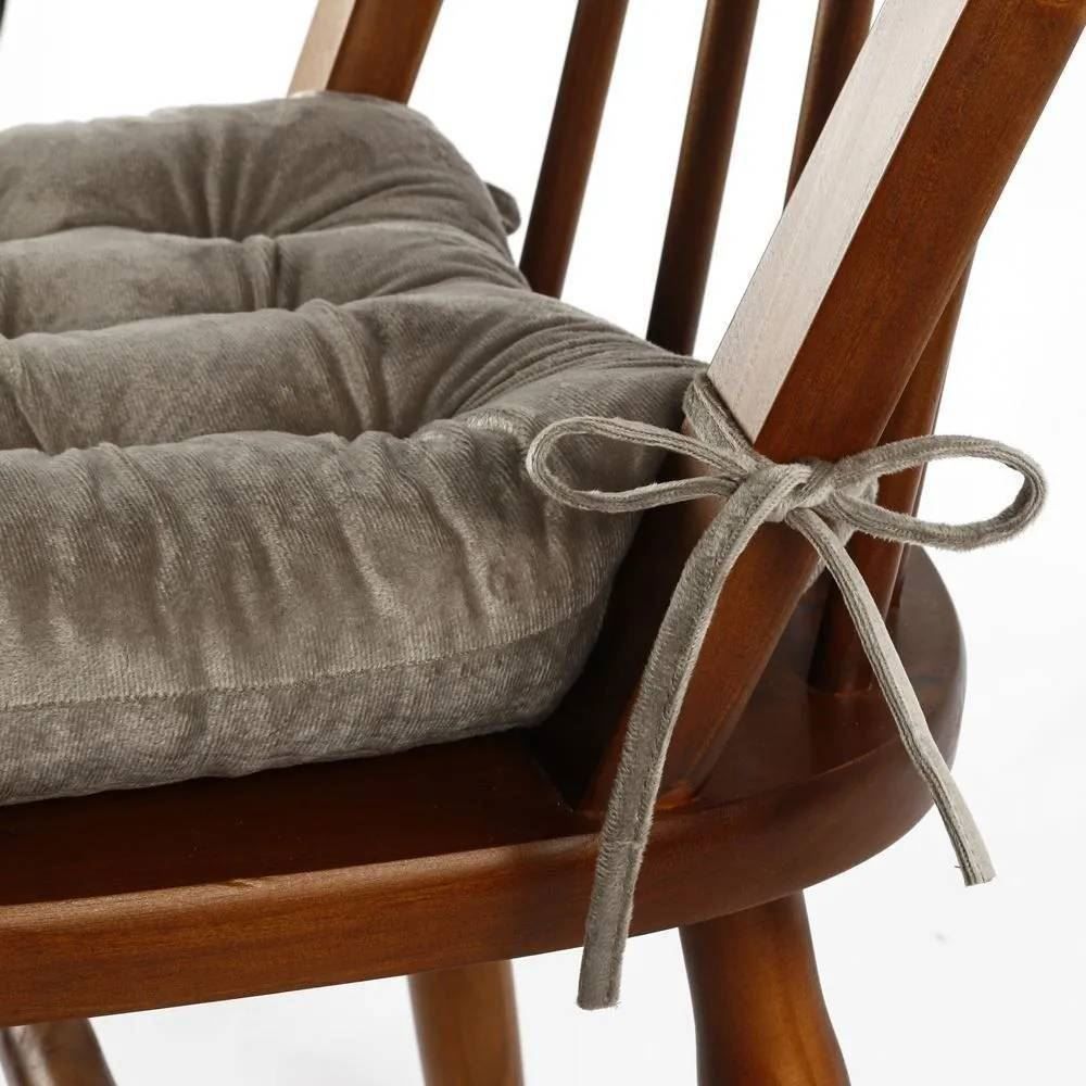 Assento Futton 42X42 cm Veludo Italiano Havan Casa - Taupe