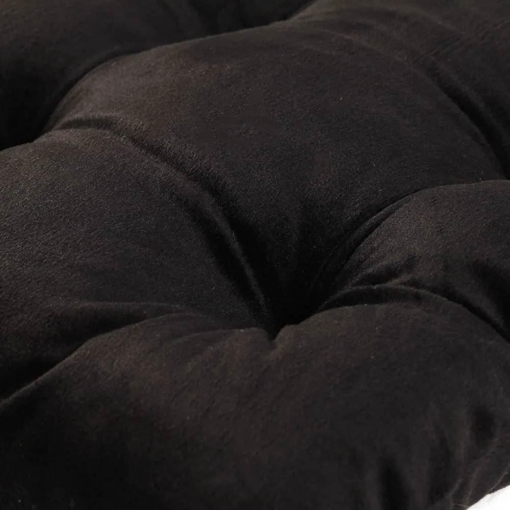 Assento Futton 42X42 cm Veludo Italiano Havan Casa - Preto
