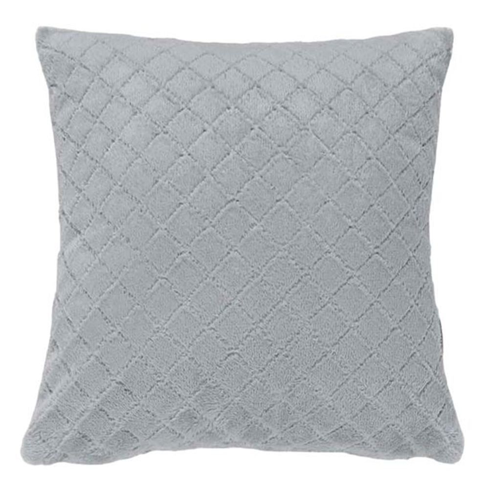 Almofada Plush Inove Liso Matelassado 45X45cm Hedrons - PRATA