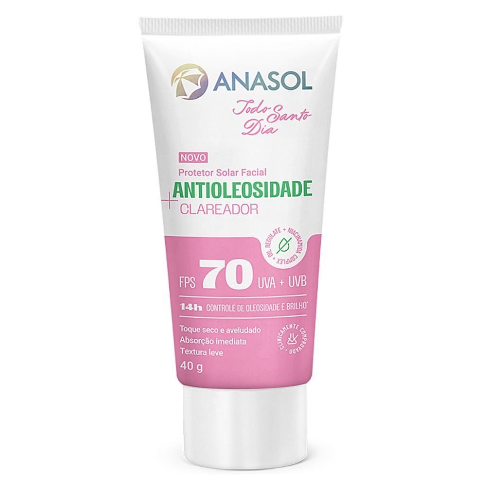 Protetor Solar Todo Santo Dia Antioleosidade e Clareador Fps 70 40G 