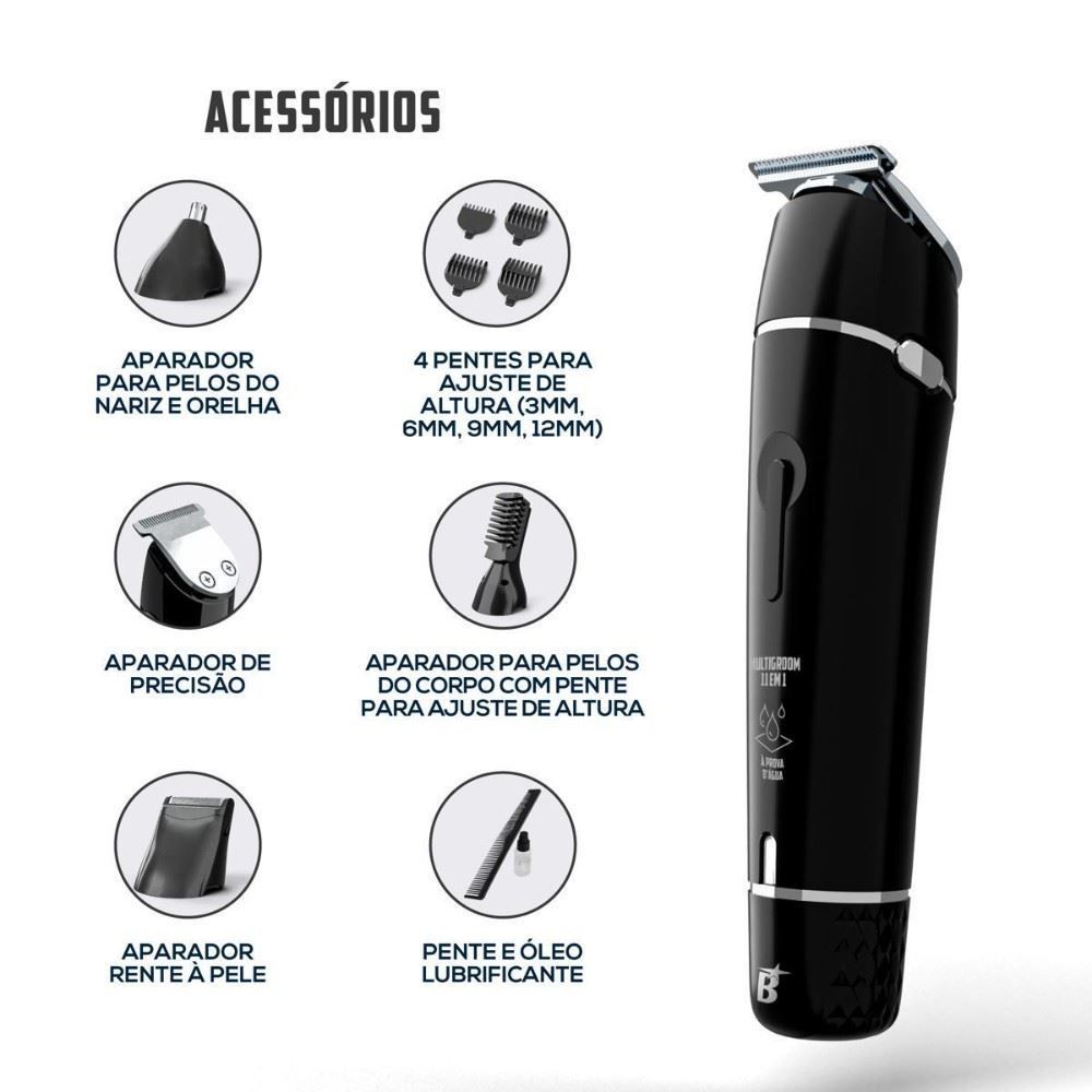Aparador de Pelos Britânia Multigroom 11 em 1 Bivolt Bap23