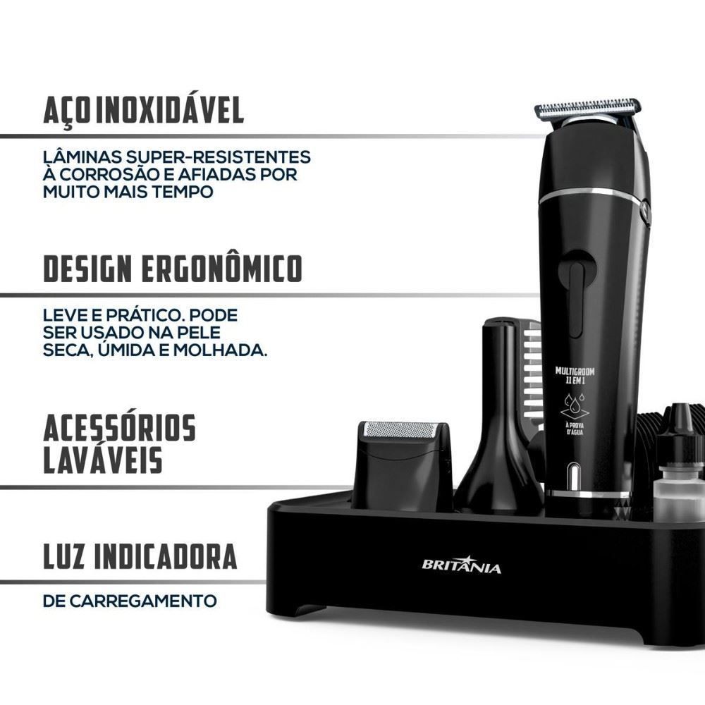Aparador de Pelos Britânia Multigroom 11 em 1 Bivolt Bap23