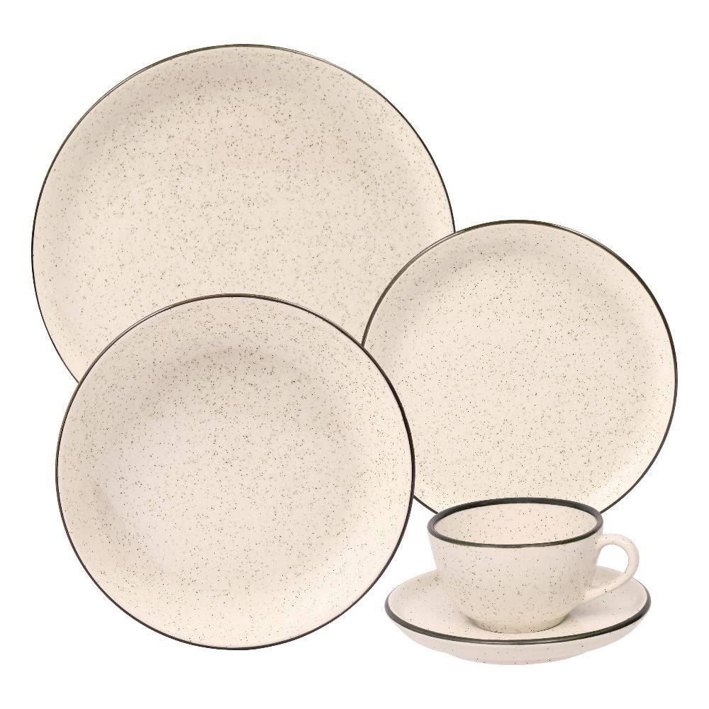 Aparelho De Jantar Porcelana Flat Duna 20 Peças - Oxford