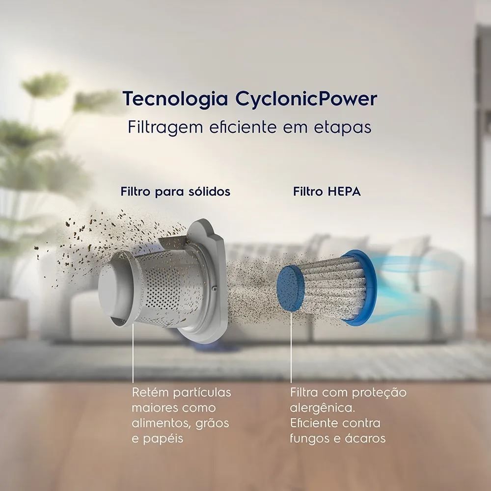 Aspirador Vertical Com Fio Stk17 1600W 2 Em 1 Filtro Hepa Cyclonic