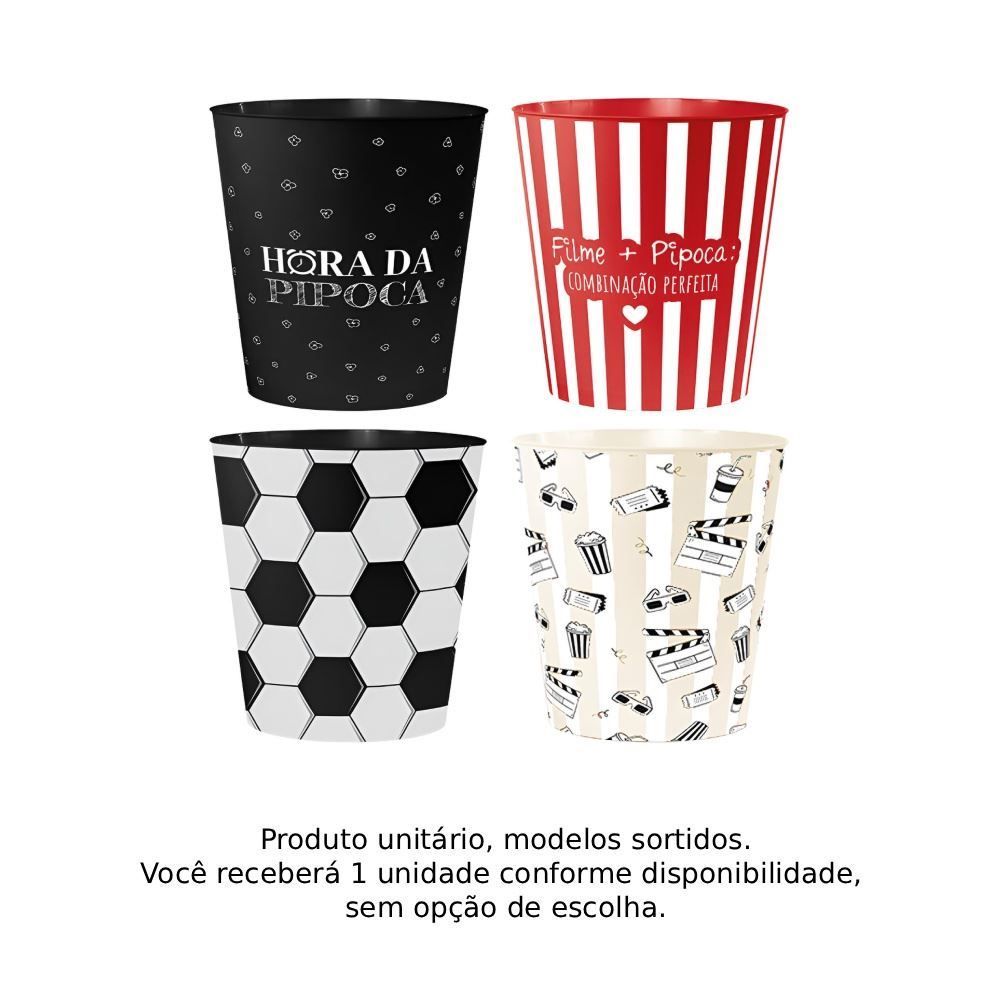 Balde de Pipoca Temas 3 Litros Vaeso - Sortido