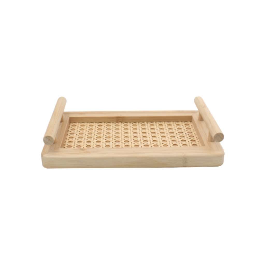 Bandeja Alça De Bambu Havan Casa - 25Cm