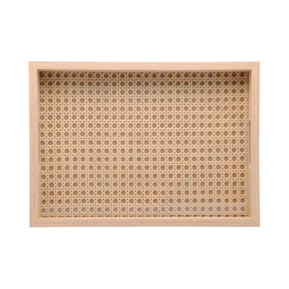Bandeja De Mdf Com Fundo Treliça Lyor 35 Cm - Bege