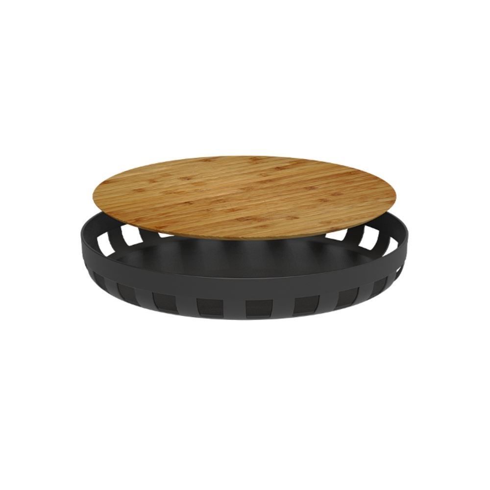 Bandeja de Servir Redonda Lume 35Cm Ou - PRETO FECHADO